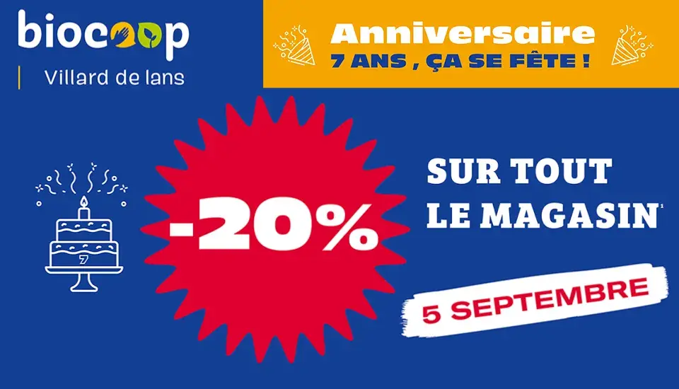Anniversaire : -20% sut tout
