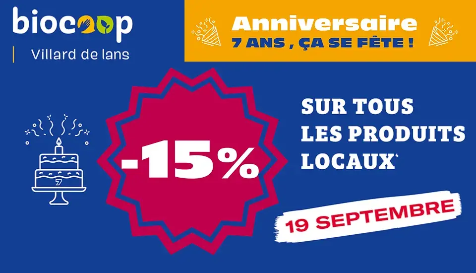 Anniversaire : -15% sur les produits locaux